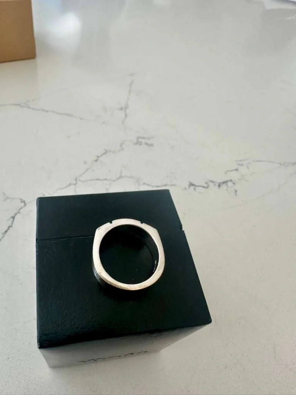 Men’s 18K Solid White Gold and Diamond Ring by Unique - Pre Owned - Very Good